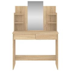 Vidaxl Toaletný stolík so zrkadlom dub sonoma 96x39x142 cm
