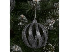 sarcia.eu Antracitové ozdoby na vianočný stromček, sada prelamovaných guličiek, ozdoby na vianočný stromček 8 cm, 6 ks. 1 balik