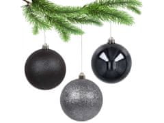 sarcia.eu Antracitové ozdoby na vianočný stromček, sada veľkých guľôčok, ozdoby na vianočný stromček 10 cm, 3 ks. 1 balik