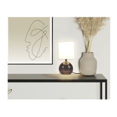 ModernHome Biela stojaca lampa so skleneným podstavcom