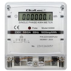 Qoltec Jednofázový elektronický merač | merač spotreby energie | 230V | LDC