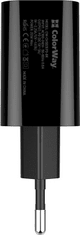 ColorWay 1x USB-C/ sieťová nabíjačka/ 20W/ 100V-240V/ Čierna