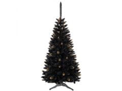 sarcia.eu Čierna, umelý vianočný stromček, ghanský smrek, PVC, zlatá, 180 cm