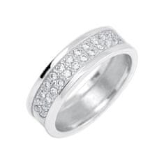 Brilio Silver Blyštivý prsteň so zirkónmi 426 001 00514 04 (Obvod 51 mm)