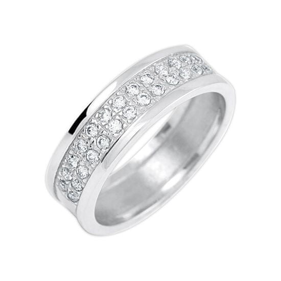 Brilio Silver Blyštivý prsteň so zirkónmi 426 001 00514 04