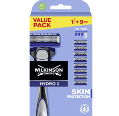Wilkinson Sword Hydro 3 Skin Protection pánsky holiaci strojček, 1 rukoväť + 8 čepelí (W302170300)