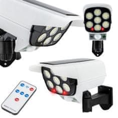 Vergionic  4058 Atrapa kamery LED COB solárne, senzor pohybu, súmraku, IP65, diaľkové ovládanie