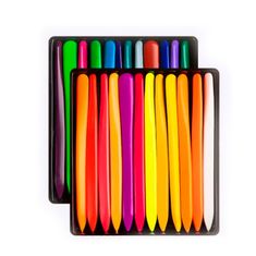 Netscroll Kompaktné voskové pastelky (24 kusov), živé a bohaté farby, 100% ekologická výroba, nápad na darček, Crayons