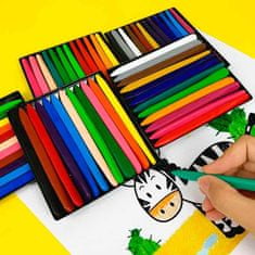 Netscroll Kompaktné voskové pastelky (24 kusov), živé a bohaté farby, 100% ekologická výroba, nápad na darček, Crayons
