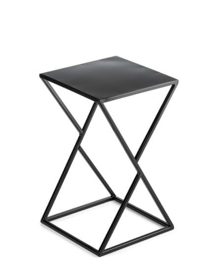 ModernHome Moderný čierny 40 cm priemyselný kvetinový stôl LOFT