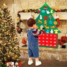 Netscroll Vlnený vianočný stromček s kalendárom, darčeky, nápad na darček, darčeky pre deti, vianočné darčeky, AdventTree