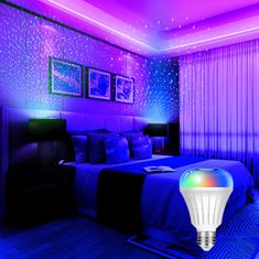 BOT  Inteligentná žiarovka LED RGB s funkciou hviezdneho projektora a hudobným režimom WiFi 600lm / 5W