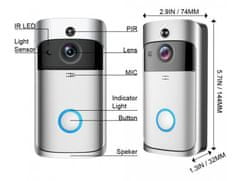 BOT  Inteligentný zvonček A1 WiFi s kamerou 720p strieborný