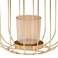 ModernHome Zlatý drôtený lampáš s rukoväťou 22 cm