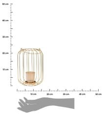 ModernHome Zlatý drôtený lampáš s rukoväťou 22 cm