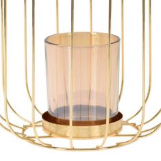 ModernHome Zlatý drôtený lampáš s rukoväťou 26 cm