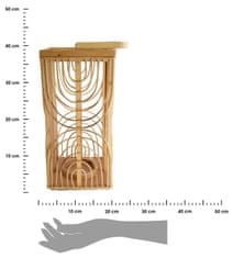 ModernHome Pletený drevený lampáš Boho 39 cm