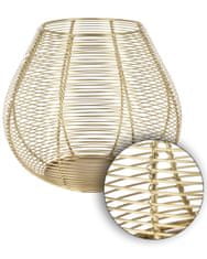 ModernHome Kovový drôtený lampáš zlatý 20 cm