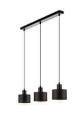 ModernHome Trojitá závesná lampa BerlinStil čierna