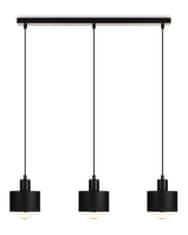 ModernHome Trojitá závesná lampa BerlinStil čierna