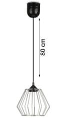 ModernHome WarsawLoft závesná lampa 13 cm strieborná
