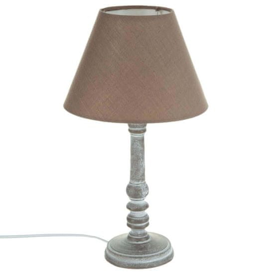ModernHome Drevená nočná lampa Leo taupe 36 cm
