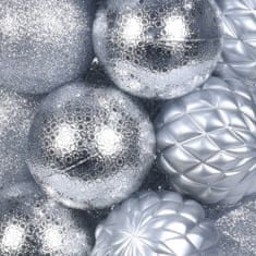 ModernHome Strieborné diamantové ozdoby na vianočný stromček 35 ks