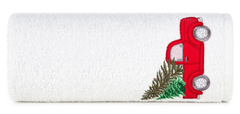 ModernHome Vianočný uterák SANTA/22 50x90 biely