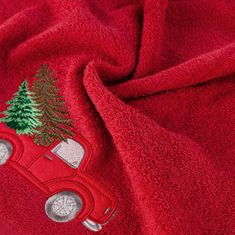 ModernHome Vianočný uterák SANTA/22 70x140 červený