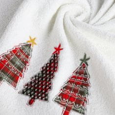 ModernHome Vianočný uterák SANTA/15 50x90 biely