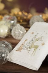 ModernHome Vianočný uterák SANTA/20 50x90 biely