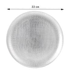 ModernHome Ozdobný strieborný tanier 33 cm