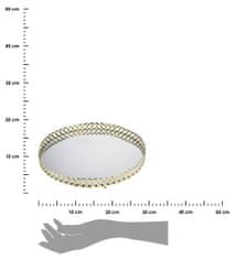 ModernHome Zlatý okrúhly podnos so zrkadlom 29 cm