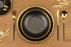ModernHome Kati Black Gold 21 cm hlboký tanier