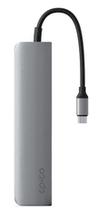 EPICO 6v1 hliníkový húb 8K s USB-C konektorom 9915112100068 - vesmírne šedý