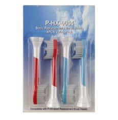 Náhradné kompatibilné hlavice k zubným kefkám Philips Sonicare For Kids HX6044/33 - 4 ks - vek 7+