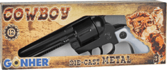 Alltoys Kovbojský revolver kovový čierny 12 rán