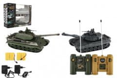 Teddies Tank RC 2ks 36cm + dobíjacia pack tanková bitka so zvukom so svetlom