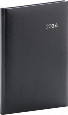 Diár 2024: Balacron - čierny, týždenný, 15 × 21 cm