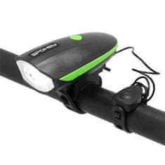 Spokey RAINI Dobíjacie LED svetlo na bicykel s klaksónom