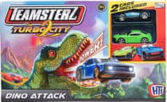 HTI Teamsterz dráha dinosaurus + 3 autíčka