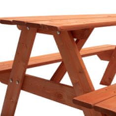 NEW BABY Detské drevené posedenie lavice a stôl 118 x 90 cm