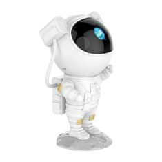 Netscroll Nočný senzorový projektor v tvare astronauta, LED svetlom, ktoré vytvára efekt galaxie, USB nabíjanie, časovač, diaľkové ovládanie, otočná ruka a hlava, darčeky pre deti AstronautLamp
