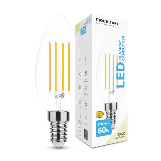 Modee Lighting LED Filament žiarovka E14 7W4000K sviečka