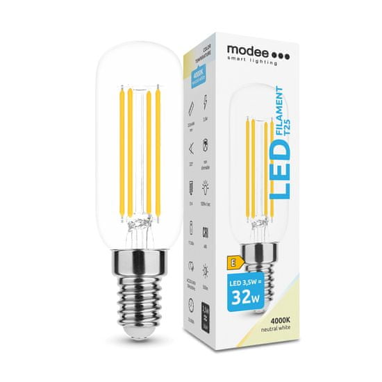 Modee Lighting LED Filament žiarovka E14 3,5W 4000K T25