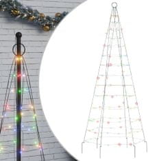 Vidaxl Svetlo na vianočný stromček na stožiar 200 LED farebné 180 cm