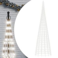 Vidaxl Svetlo na vianočný stromček na stožiar 3000LED stud.biele 800cm