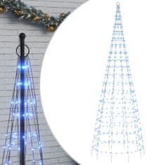 Vidaxl Svetlo na vianočný stromček na stožiar 550 LED modré 300 cm