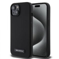 Karl Lagerfeld Zadný kryt Liquid Silicone Plaque MagSafe pre iPhone 15 Black