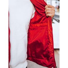 Dstreet Pánska prešívaná vesta s kapucňou LORA červená tx4537 M